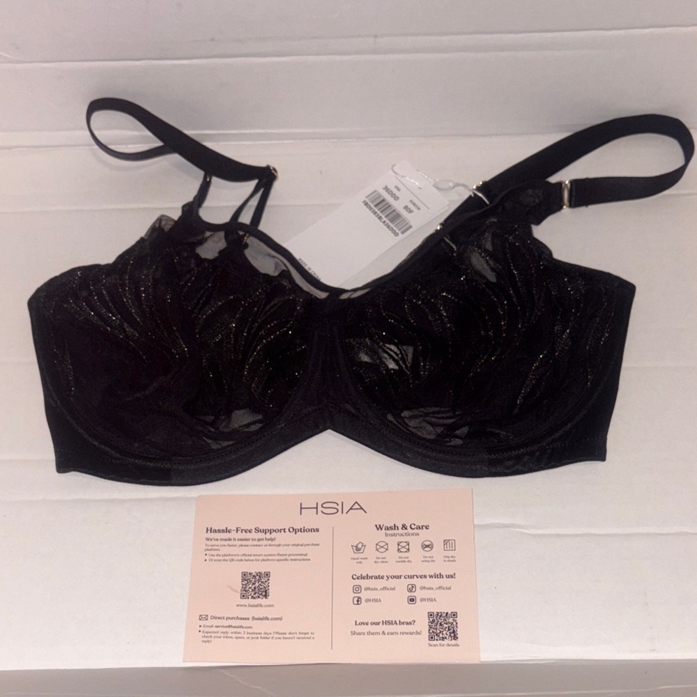 HSIA Black Lace Underwire Bra